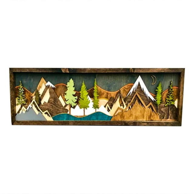 Arte De Pared De Madera Hickory Obra De Arte Decorativa De Madera Pinturas De Marco De Madera Vívidas Hermosa Decoración De Imagen De Paisaje De Pared Para El Hogar Regalo De Pared Dormitorio Scienceny HA028134-01