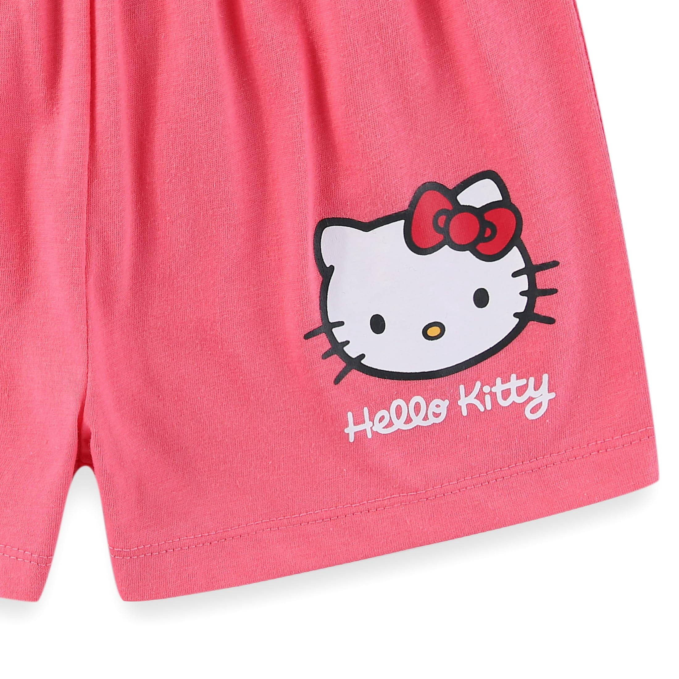 Hello Kitty Sanrio Short Sleeve T-Shirt and Short Set (Girls), 2 Piece Set, Sizes 4-12
