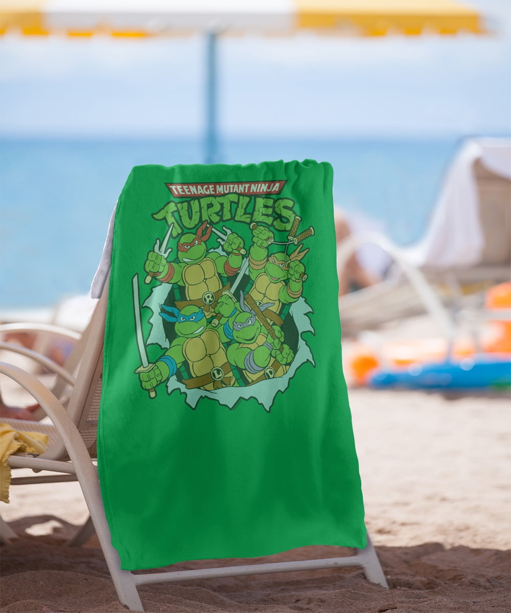 TMNT Beach Towel, 30"x60", TMNT Group Retro Beach Towel