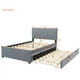 thumbnail image 3 of Full Size Velvet Upholstered Platform Bed with Twin Size Trundle, Gray, 3 of 7