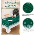 thumbnail image 3 of Christmas Tablecloths for Rectangle Tables 60x102 Chirstmas Table Cloth, Green Snowflakes Ombre Xmas Decorative Table Cover Indoor Home Decor for Holiday Party Outdoor, 3 of 8