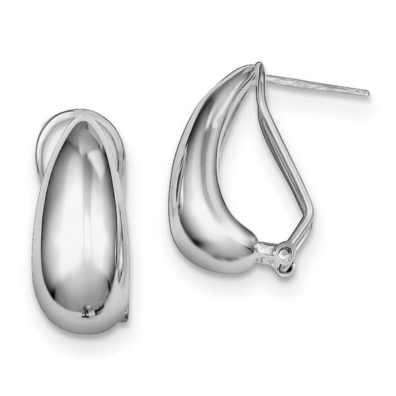 Primal Silver Sterling Silver Rhodium-plated Omega-back Earrings
