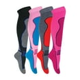 Sock Snob 4 Pairs Mens & Ladies Long Knee High Wool Blend Ski Socks