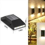 Solar Wall Lights Clearance! 2pcs Solar Wall Lights Outdoor Waterproof, Solar Wall Light Up And Down Illuminate Outdoor Sunlight Lamp Ip65 Modern Decor