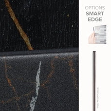Smart Tiles Peel and Stick Backsplash, 5 Adhesive Tiles, Norway Black, 22.56"x11.57"
