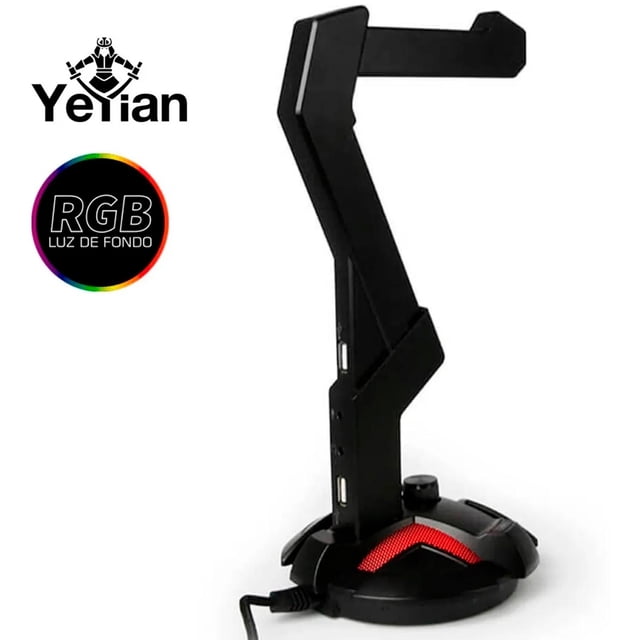 Base Headset Hub Yeyian YAO-29201N Over Power Serie 1000 RGB USB 2.0 Negro