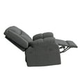 thumbnail image 6 of ProLounger Swivel Glider Recliner in Charcoal Velvet with Pillow Top Arms, 6 of 7