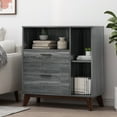 thumbnail image 2 of GVN Grey Accent Cabinet, Faux Wood Strength, Resistant to Moisture, Ideal for Entryway/Bedroom, 2 of 12