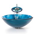 thumbnail image 6 of KRAUS Irruption Glass Vessel Sink in Blue with Pop-Up Drain and Mounting Ring in Satin Nickel, 6 of 7