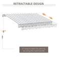 thumbnail image 6 of Patio Umbrellas Outsunny 10' x 8' Retractable Awning, Patio Awnings, Sunshade Shelter w/ Manual Crank Handle, UV & Water-Resistant Fabric and Aluminum Frame for Deck, Balcony, Yard, Beige Stripes,Mar, 6 of 7