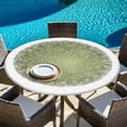 thumbnail image 6 of Sage Green Christmas Snowflake Round Tablecloth, Fitted Table Cover with Elastic for 45"-54" Round Tables, Xmas Winter Modern Table Cloth Outdoor Indoor Dinning Party Waterproof Tablecloths, 6 of 7