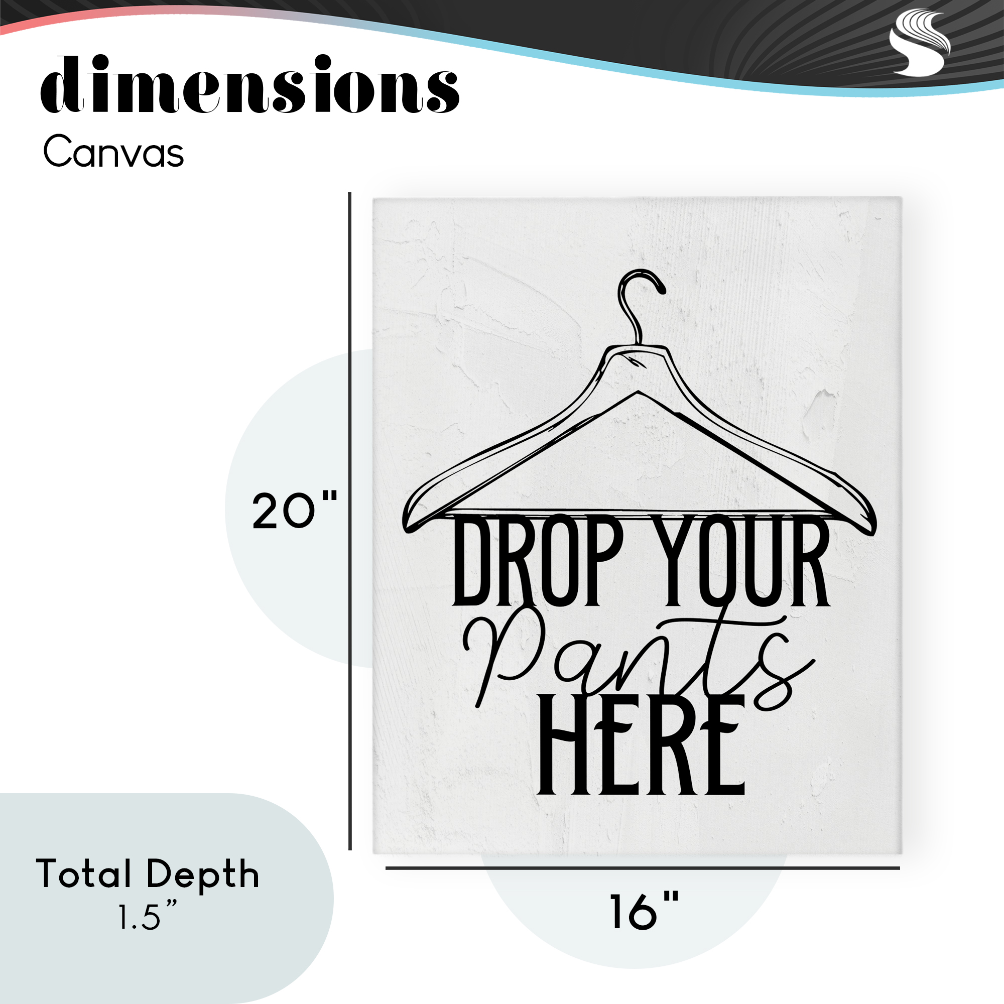 Drop Pants Here with Hanger Canvas Wall Art, design by Kim Allen