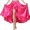 Hot Pink, variant on Glossy Satin Ruffle Split Maxi Skirt Women Elastic Waist Belly Dance Performance Practice Costume Bottom 1PC M-L