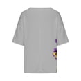 thumbnail image 5 of Feancey Tops for Women Plus Size Purple Awareness Month Tops Summer Linen Loose Fit Plus Size Tunics Dressy Casual 3/4 Sleeve Round Neck Shirts Dementia Alzheimers Tshirts, 5 of 5