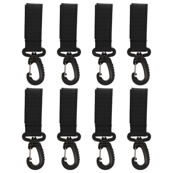 OHOIOLLA 8Pcs Durable Black Stroller Hook Hanger Clips for Shopping and Outdoor Use with Rotation