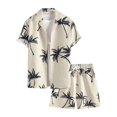 thumbnail image 2 of CHUMUD Men's Hawaiian Matching Set Summer Outerwear Beach 2 Piece Vacation Outfits Tropical print Shirts and Shorts, 2 of 6