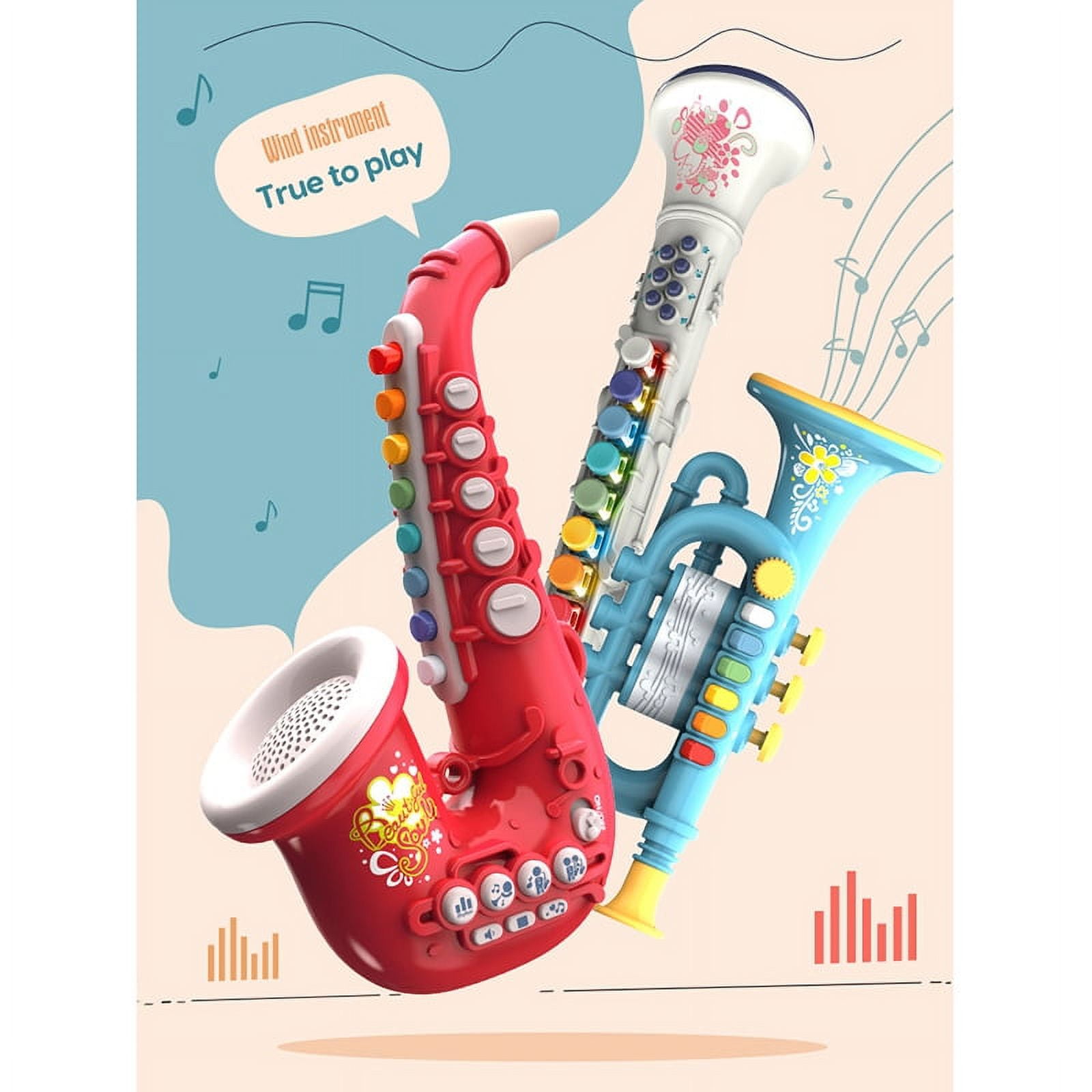 Kids Saxophone Toy Saxophone Musical Instrument Toys with Light and Sound Early Educational Toys Musical Instrument Toy for Toddler Girls Boys Beginners Walmart
