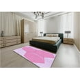 thumbnail image 5 of Ahgly Company Machine Washable Indoor Square Transitional Blossom Pink Area Rugs, 5' Square, 5 of 7