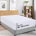 thumbnail image 1 of Sábana bajera Utopia Bedding Queen con bolsillo extra profundo, color blanco, 1 of 5
