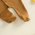 thumbnail image 5 of Cjfdfy Newborn Baby Boy Girl Footed Romper Outfit Solid Color Ribbed Long Sleeve Side Snaps Jumpsuit With Hat Infant Cute Coming Home Fall Winter Outfit 0-6 Months, 5 of 6
