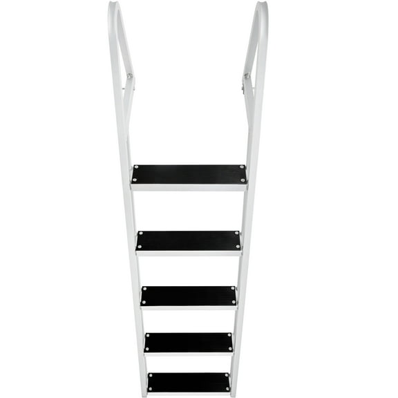 KFFKFF Detachable Pier Staircase with Five Rungs, Supports up to 350 lbs, Watercraft Staircase featuring 4'' Broad Step & Anti-slip Design for Vessel/Lake/Swimming Pool/Marine Embarkation