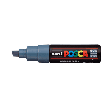 POSCA Acrylic Paint Marker, Broad Chisel, Slate (Best White Tire Paint Pen)