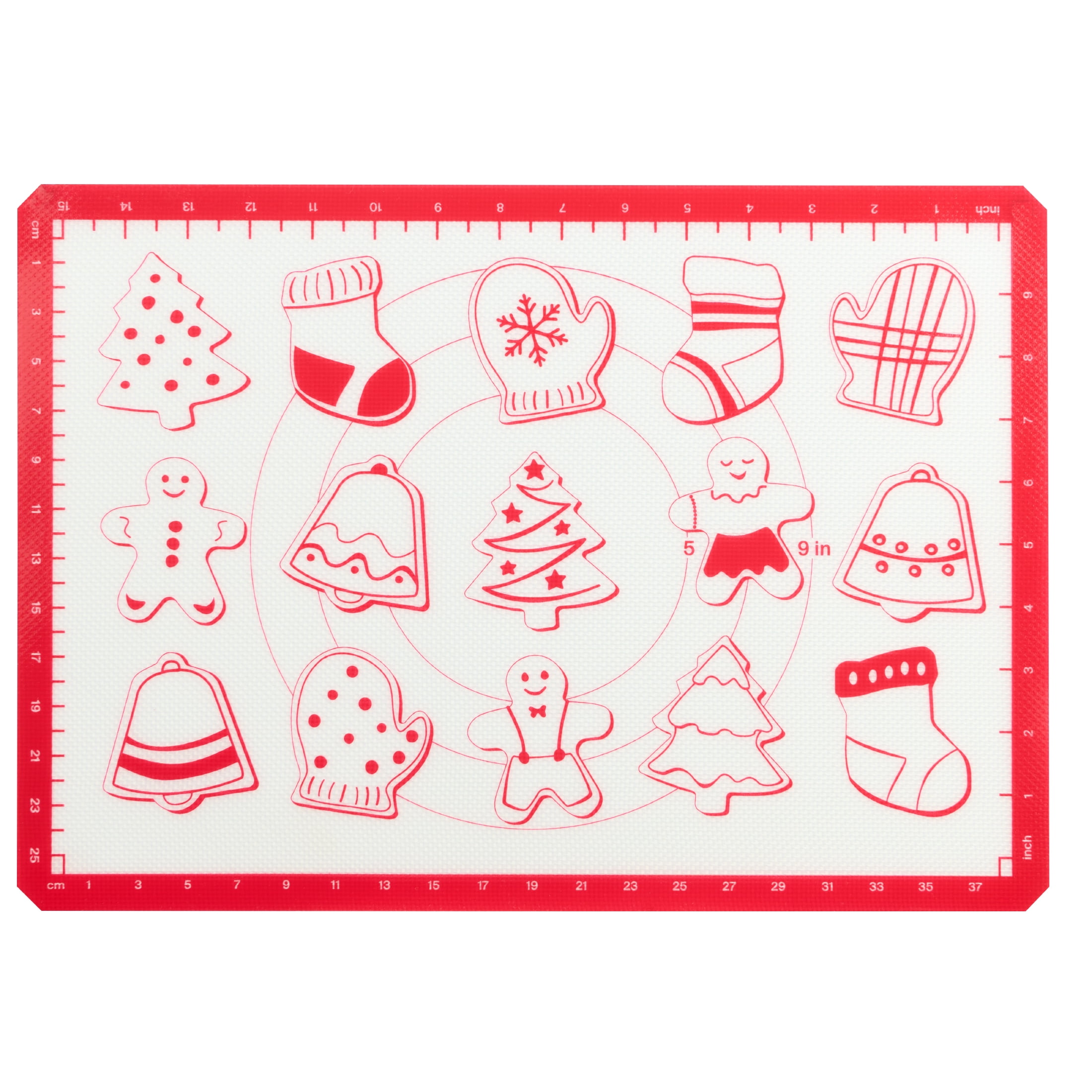 Holiday Time Silicone Baking Mat, Red and White