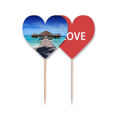 thumbnail image 1 of Océan Maison Eau Science Nature Photo Cure-Dent Drapeau Amour Coeur Lable Cupcake Pic, 1 of 4