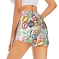 thumbnail image 4 of Picia Travel Stamp Pattern Women's 2 in 1 Athletic Running Shorts High Waisted Workout Casual Gym Sweat Shorts with Comfy Liner Zipper Pockets-Medium, 4 of 9