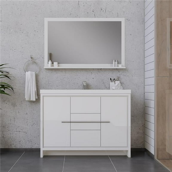48 in. Sortino Modern Bathroom Vanity, White