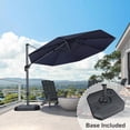 thumbnail image 3 of PURPLE LEAF 11 Feet Patio Round Cantilever Umbrella with Base Outdoor Aluminum Offset Umbrella with 360-degree Rotation for Pool Patio Garden Deck Navy Blue, 3 of 9