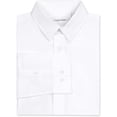 thumbnail image 4 of Calvin Klein Boys' Long Sleeve Sateen Dress Shirt, Style with Buttoned Cuffs & Shirttail Hem 14 White, 4 of 8