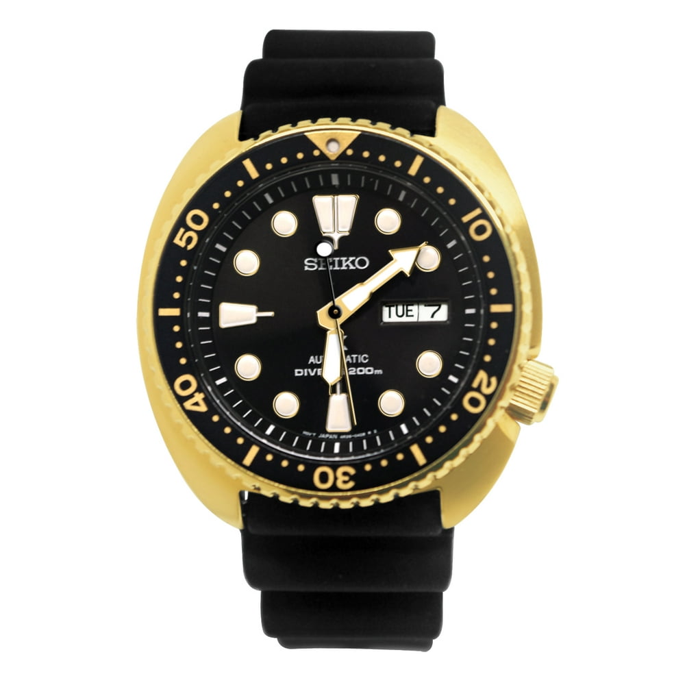 seiko gold watch with black face