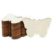 24 Pack Unfinished Wood Butterfly Cutouts for Crafts, 2.5mm DIY Wooden Butterflies Slice Pieces (3.7 x 2.7 In)
