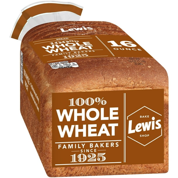 Lewis Bake Shop 100 Whole Wheat Bread, 16 oz.