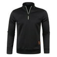 thumbnail image 2 of Men's 1/4 Zipper Pullover,Fleece Sweatshirt for Men Stand Collar Quarter Zip Pullover Top Big and Tall Long Sleeve Solid Cozy Sweater Shirt Plus Size, 2 of 4