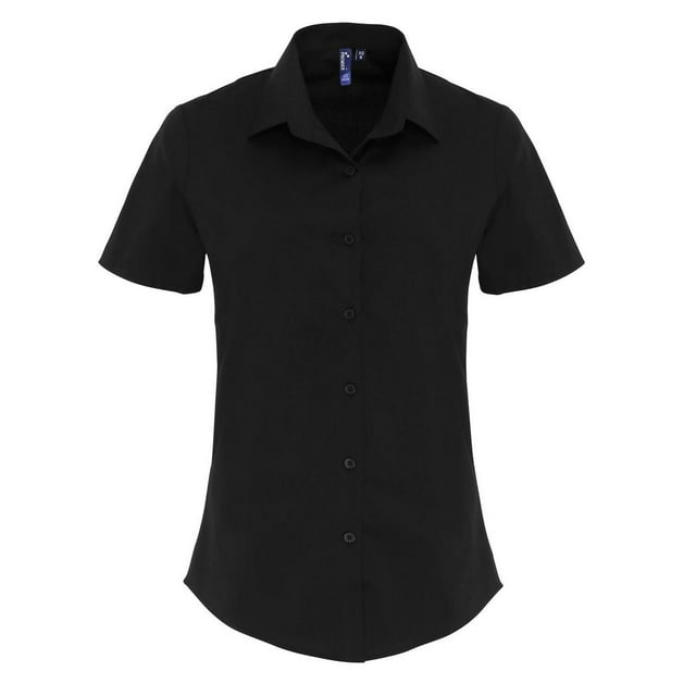 Premier Chemise Habillée Extensible à Manches Courtes pour Femmes