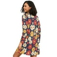 thumbnail image 2 of FORMRS Womens Long Sleeve Nightgowns Crew Neck Sleep Shirt Soft Pajamas Sizes S-3XL, Red Floral, 2 of 8