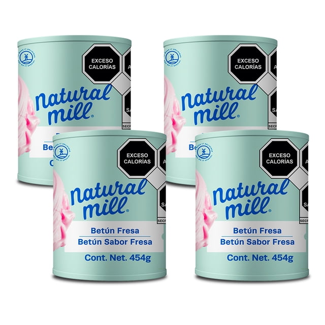 4 Pack Betún Natural Mill sabor fresa 454g