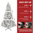 thumbnail image 7 of VIVATREES 7.5ft Pre-lit Flocked Artificial Christmas Tree 1608 Hinged Mixed PVC PE Branch Tips Spruce w/ 450 Color-Changing LED Lights Foldable Base, 7 of 7