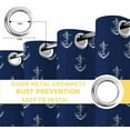 thumbnail image 4 of Fsddascl Navy Blue Anchor Blackout Curtains for Bedroom/Living Room, Thermal Insulated Kitchen Curtains, Nautical Coastal Summer Ocean Ship Grommet Darkening Window Treatment Drapes 42"x63"x2, 4 of 6