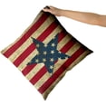 thumbnail image 4 of Vintage American Flag Patriotic Pillow Covers Set of&nbsp; Red Stripe Blue Star Pillow Covers 4th of July Pillow Covers Home Decorative Soft Cushion Case for Bed Sofa Couch 18x18 Inch, 4 of 6