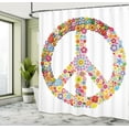 thumbnail image 5 of Ambesonne Hippie Shower Curtain, Floral Peace, 69"Wx84"L, Multicolor, 5 of 5