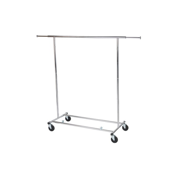 SSWBasics Chrome Single-Rail Collapsible Salesman Clothing Rack