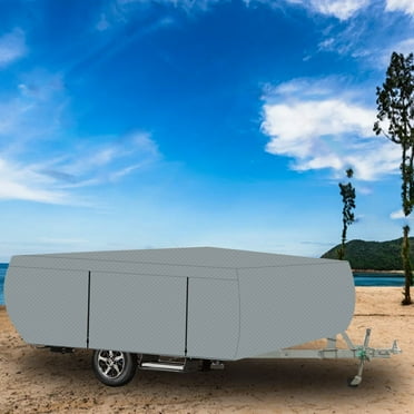 labwork Scratch Resistant Water-Proof For 8-18FT Pop Up Folding Camper RV Trailer Cover