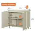 thumbnail image 3 of WAMPAT Modern 3-Compartment Sideboard Buffet Cabinet with Shelves & Doors, Wooden Coffee Bar Storage for Dining Room, Living Room, Hallway, Beige - 35.4 Inches, 3 of 7