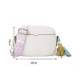 thumbnail image 3 of Bolso de hombro de cuero de PU para mujer Bolso cuadrado pequeño simple de moda para el trabajo (Blanco), 3 of 6