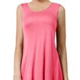 thumbnail image 3 of J. METHOD Women's Sleeveless Round Neck Flare Curved Hem Swing Tank Top Dress NEWDR61 Coral 3X, 3 of 5