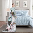 thumbnail image 2 of Yibo Butterfly Throw Blanket Cozy Flannel Fleece Blanket Air Conditioning Blanket for Living Rooms Sofa, 2 of 8