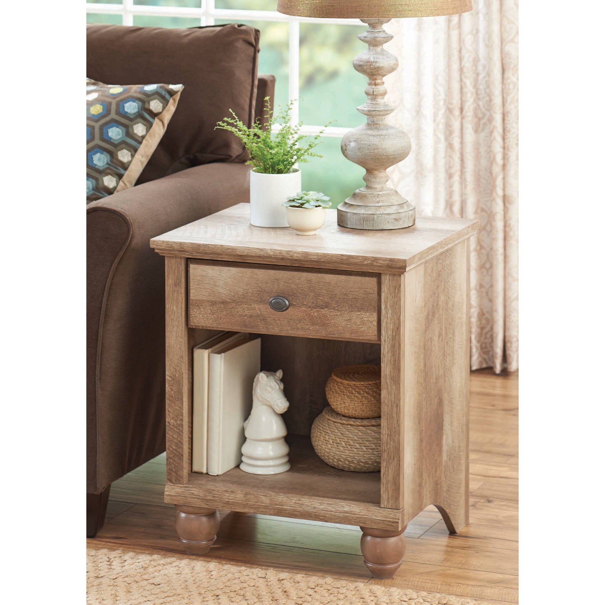 Better Homes Gardens Crossmill Accent Table Weathered Finish